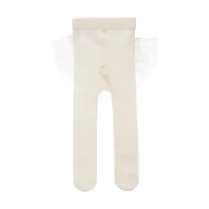 Cream Tulle Ruffle Tights