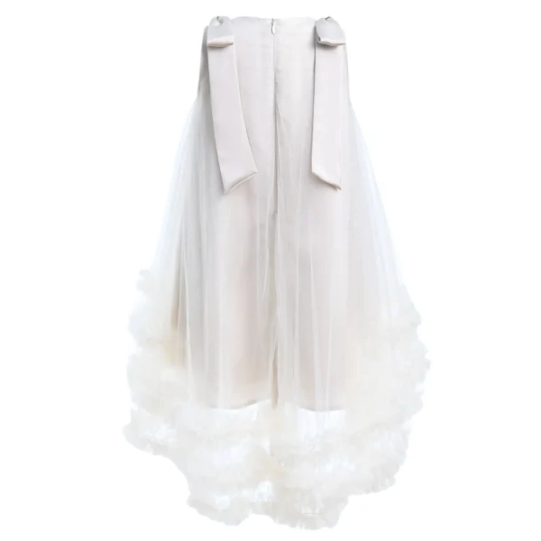 Cream Violeta Sleeveless Ruffle Overlay Dress