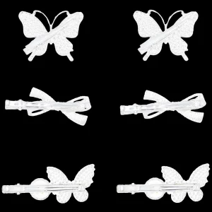 Crystal Bow & Butterfly Mosaic Hair Clips