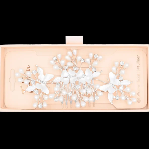 Crystal Olea Butterfly Floral Hair Comb