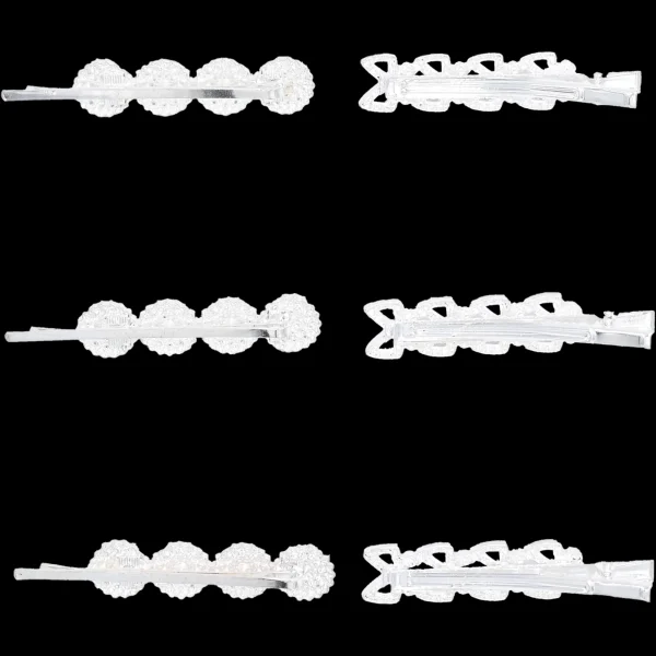Crystal Ribbon and Flower Hairclip Set