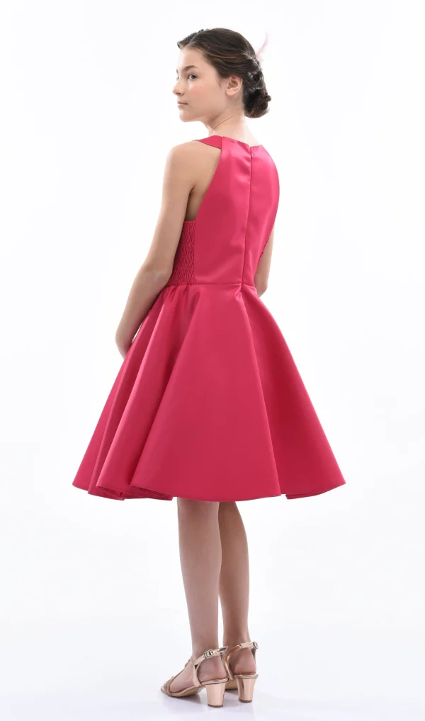Fuchsia Cardona Pearl Halter Dress