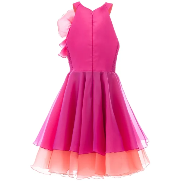 Fuchsia Estancia Halter Organza Dress