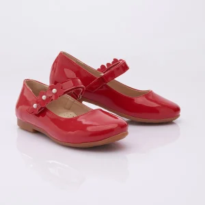 Glossy Red Flower Flats