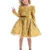 Gold Merribrook Sequin Bow Dress