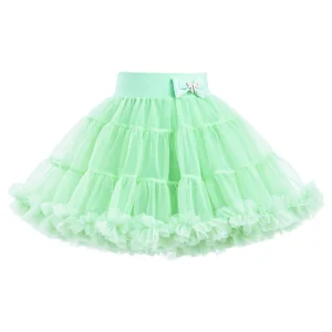 Green Pastel Bow Tulle Skirt