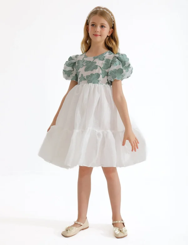 Green Winona Floral Teacup Dress