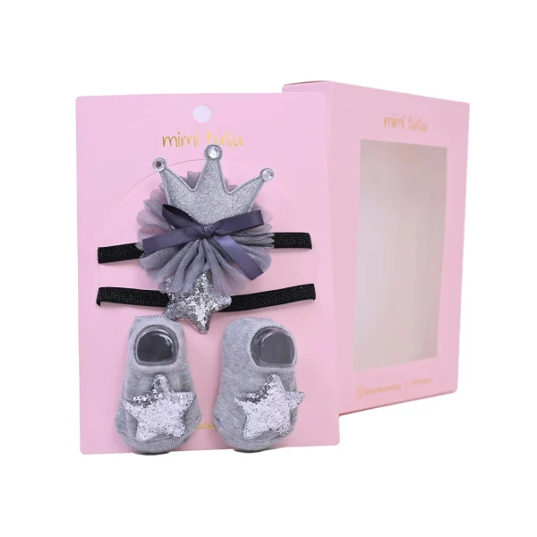 Grey Star and Bow Crown Gift Set