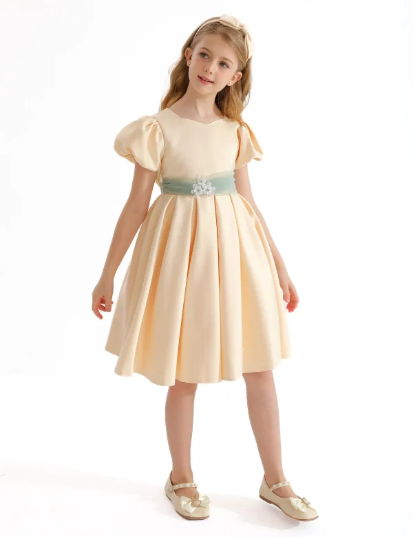 Ivory Easton Teacup Belt Dress