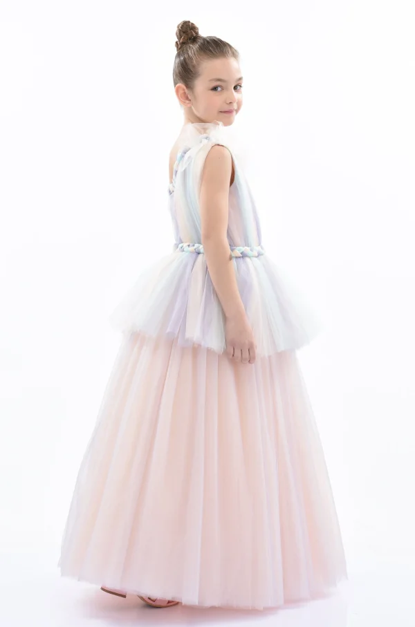 Multicolor Apollo Iridescent Tulle Gown