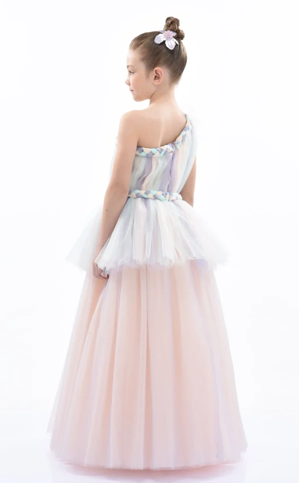 Multicolor Apollo Iridescent Tulle Gown