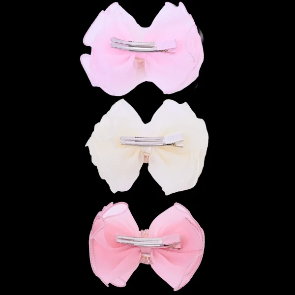 Multicolor Crystal Flower Bow Hairclip Set