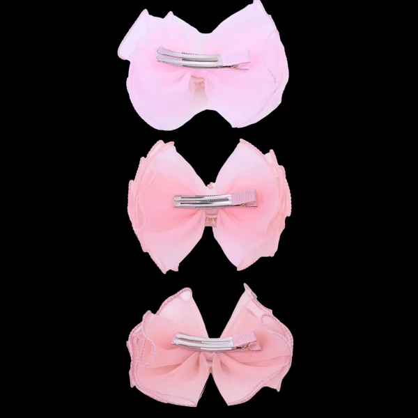 Multicolor Crystal Flower Bow Hairclip Set