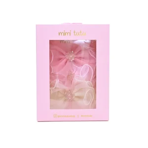 Multicolor Crystal Flower Bow Hairclip Set