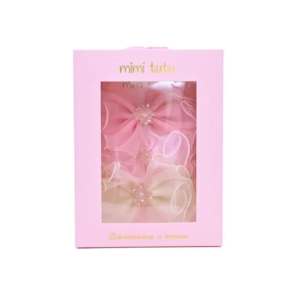 Multicolor Crystal Flower Bow Hairclip Set