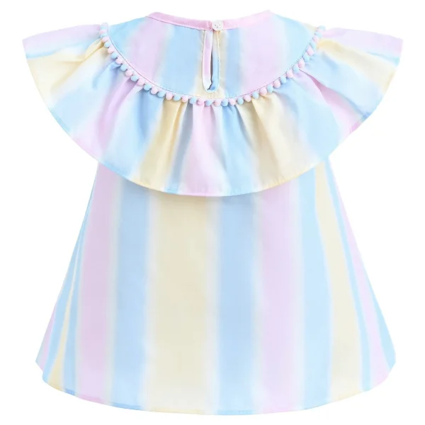 Multicolor Rainbow Striped Ruffle Outfit
