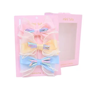 Multicolor Ribbon Bow Hairclip Set