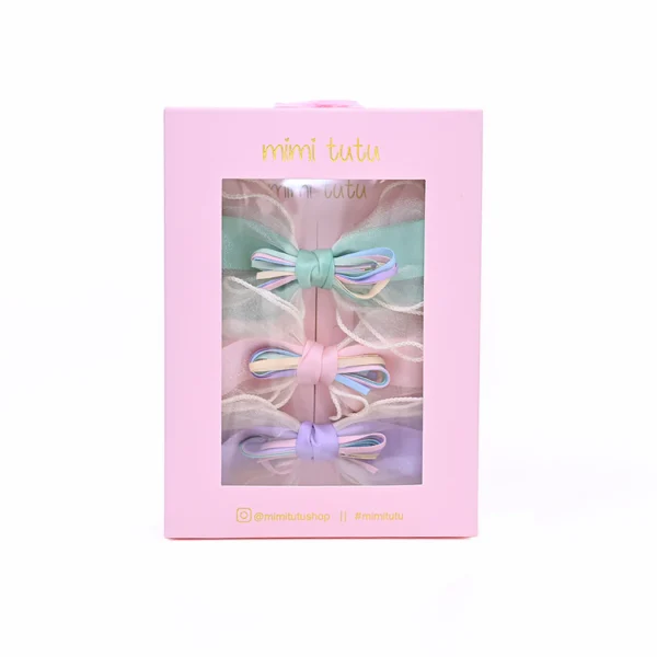 Multicolor Ribbon Bow Hairclip Set