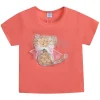 Orange Cat Applique T-Shirt