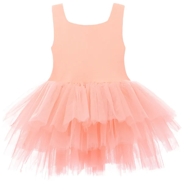 Orange Coral Solid Tutu Dress