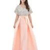Peach Arcola Glimmer Tulle Gown