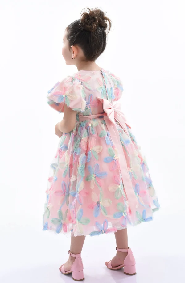 Peach Daisy Party Dress