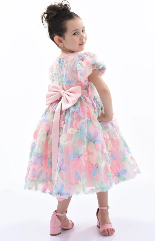 Peach Daisy Party Dress