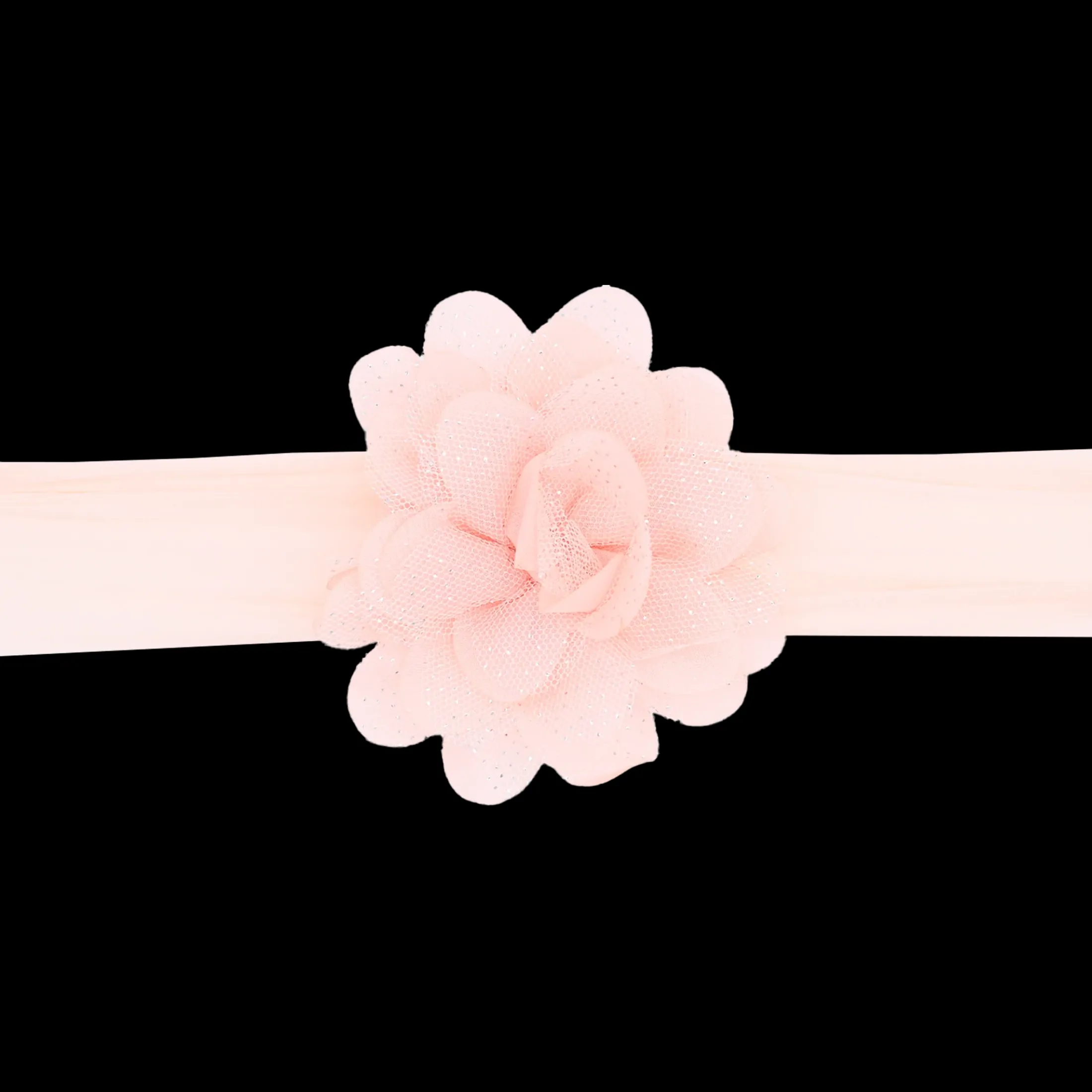 Peach Glistening Flower Headband