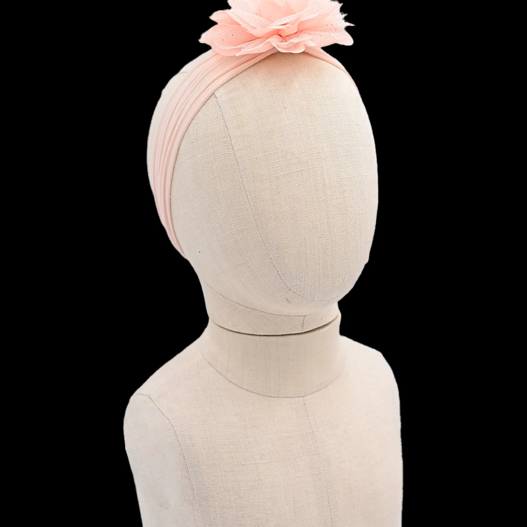 Peach Glistening Flower Headband