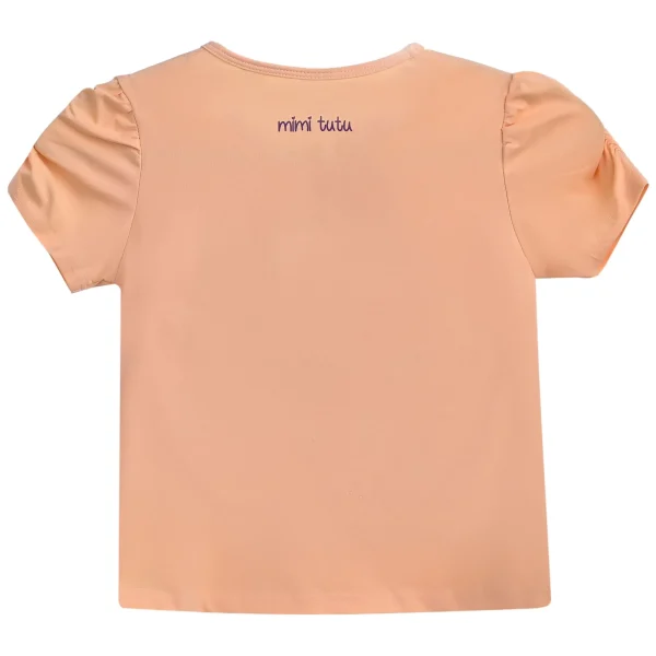 Peach Peacock Applique T-Shirt