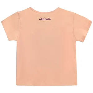 Peach Swan Applique T-Shirt