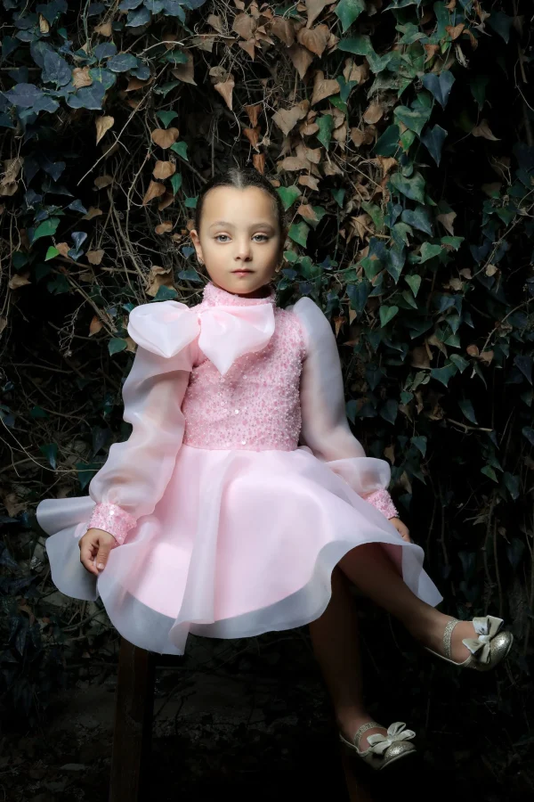 Pink Aaliyah Organza Bow Dress