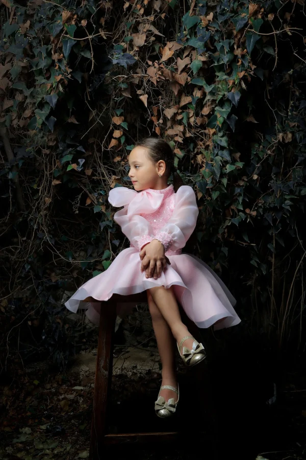 Pink Aaliyah Organza Bow Dress