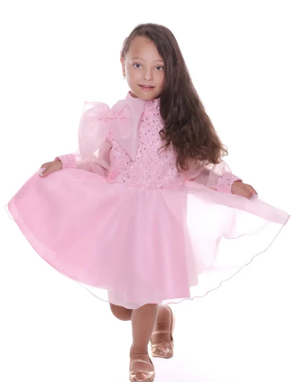 Pink Aaliyah Organza Bow Dress