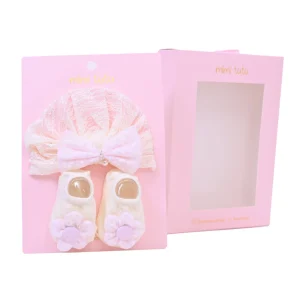 Pink Bow and Flower White Gift Set
