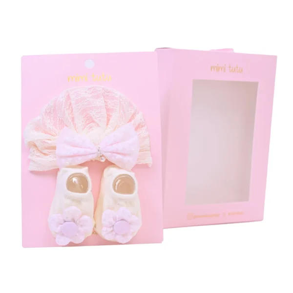 Pink Bow and Flower White Gift Set
