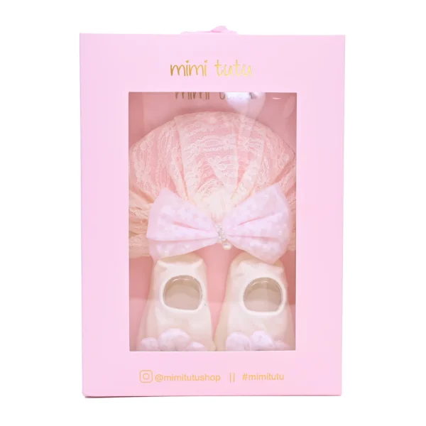 Pink Bow and Flower White Gift Set