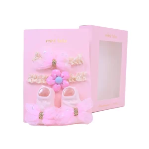 Pink Bow Gold Accent Flower Gift Set