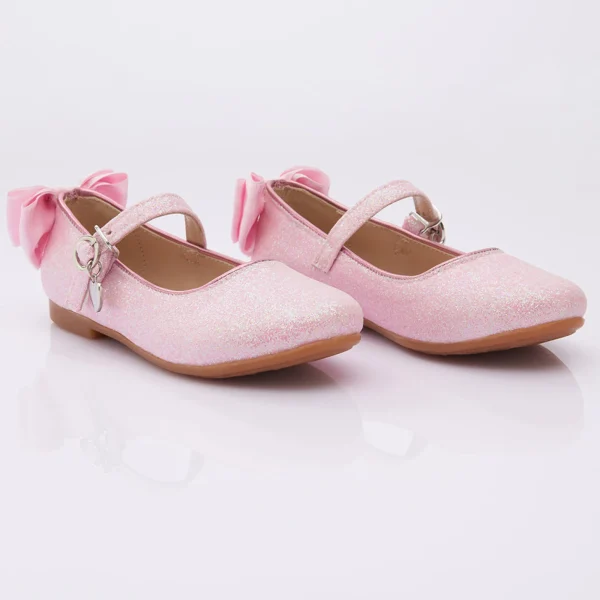 Pink Bubblegum Glitter Bow Flats