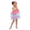 Pink Cakepop Multicolor Layered Tulle Dress