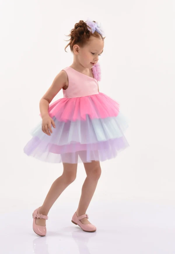 Pink Cakepop Multicolor Layered Tulle Dress