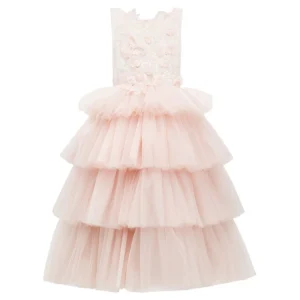 Pink Camellia Tiered Tulle Dress