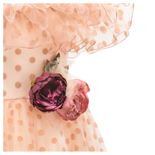 Pink Chiffon Polka Dot Dress
