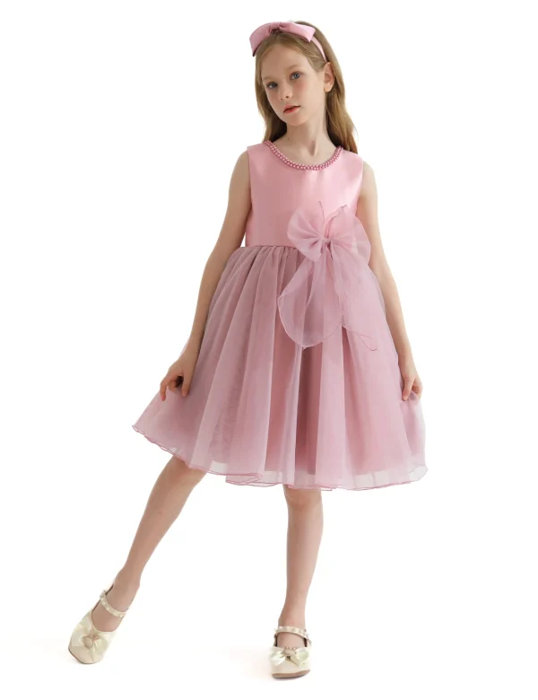 Pink Felice Tulle Bow Dress