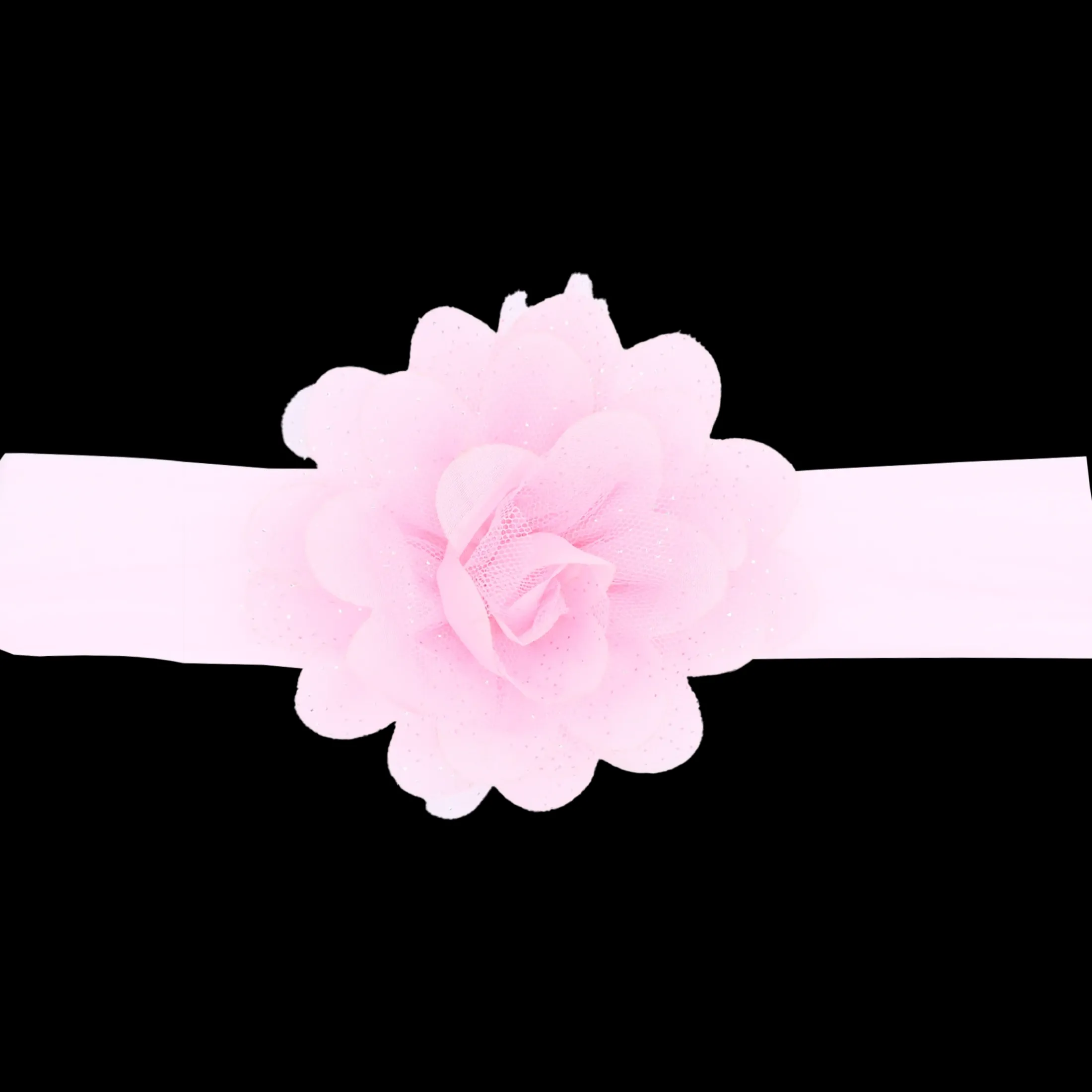 Pink Glistening Flower Headband