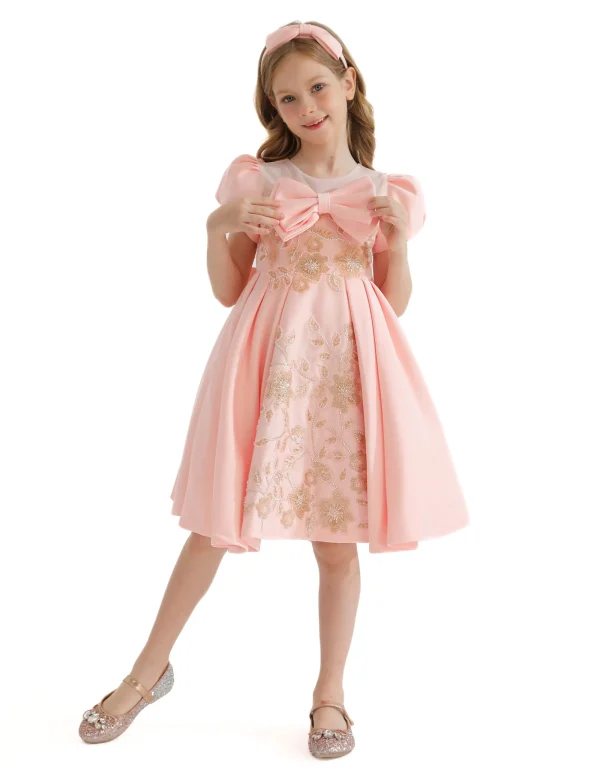 Pink Leona Floral Bow Teacup Dress