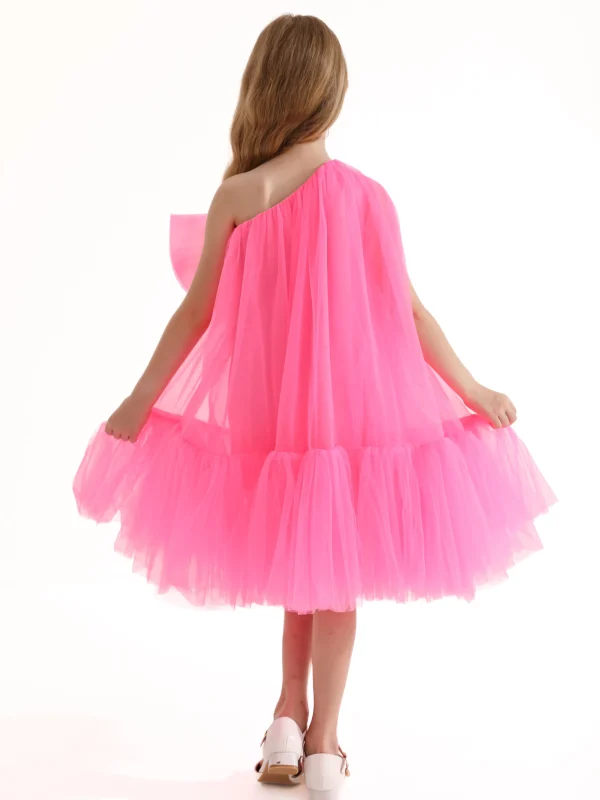 Pink Maggi Neon Bow Tulle Dress