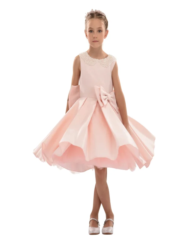Pink Melinda Pearl Double Bow Dress