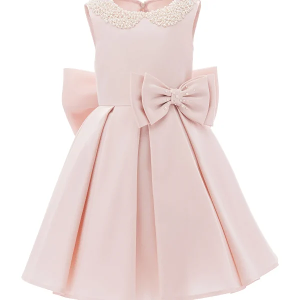 Pink Melinda Pearl Double Bow Dress