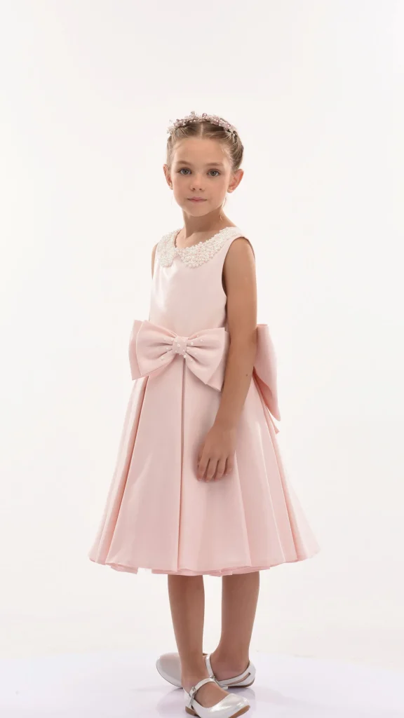 Pink Melinda Pearl Double Bow Dress